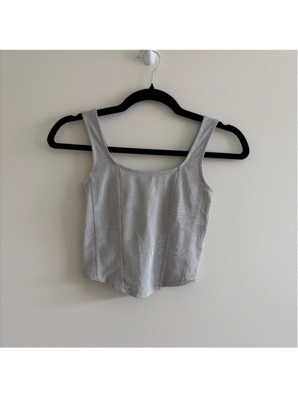 Women's H&M Silver Shimmer Tank Top XS
